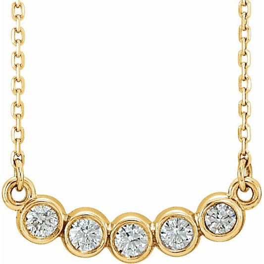 14K Yellow  1/3 CTW Diamond Bezel-Set 16-18 Necklace