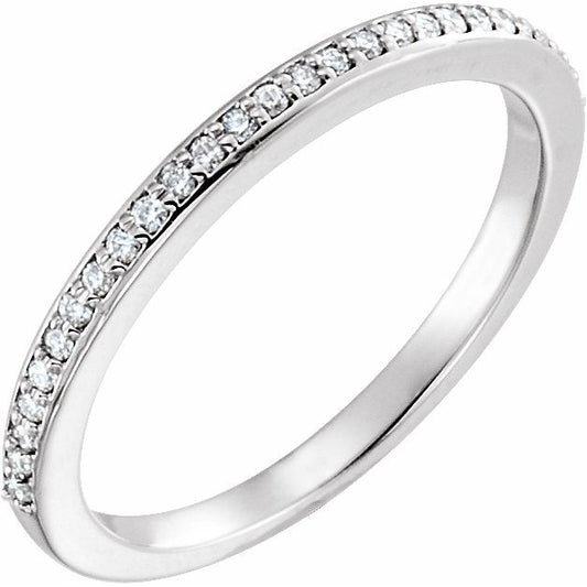 14K White 1/8 CTW Diamond Band