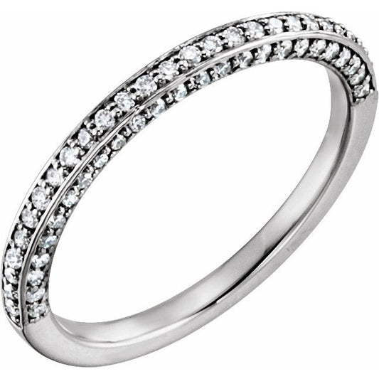 14K White 1/3 CTW Diamond Matching Band