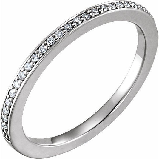 14K White 1/10 CTW Diamond Band