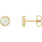 14K Yellow Bezel-Set Opal Earrings