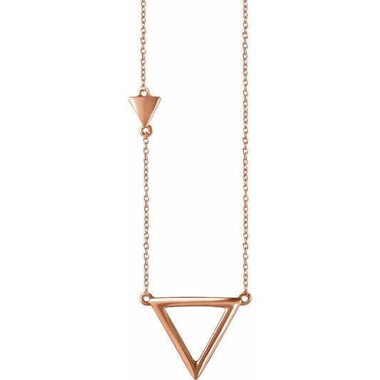14K Rose Triangle 18 Necklace