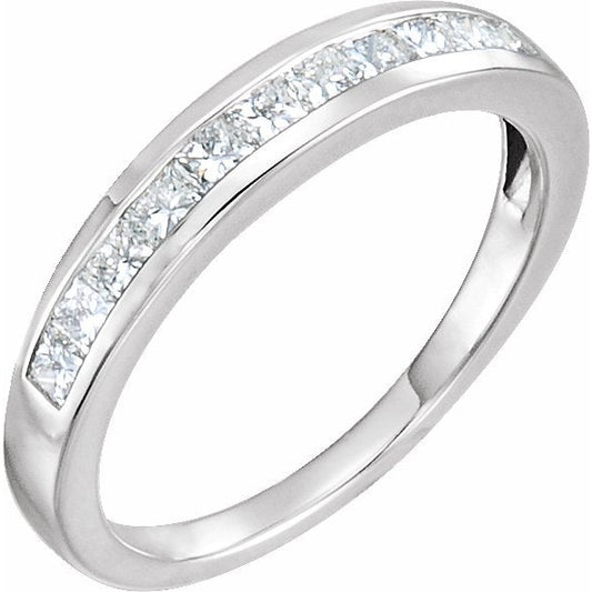 14K White 1.75 mm Square 5/8 CTW Diamond Channel-Set Band