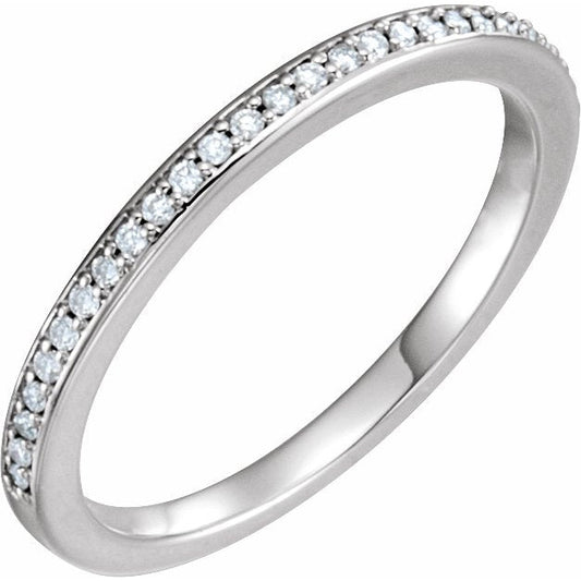 14K White 1/8 CTW Diamond Band