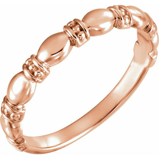 14K Rose Stackable Ring