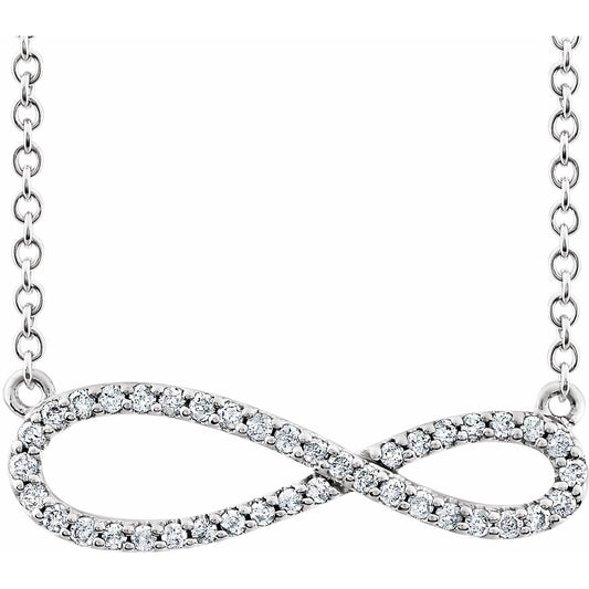 14K White 1/4 CTW Diamond Infinity-Inspired 16-18 Necklace