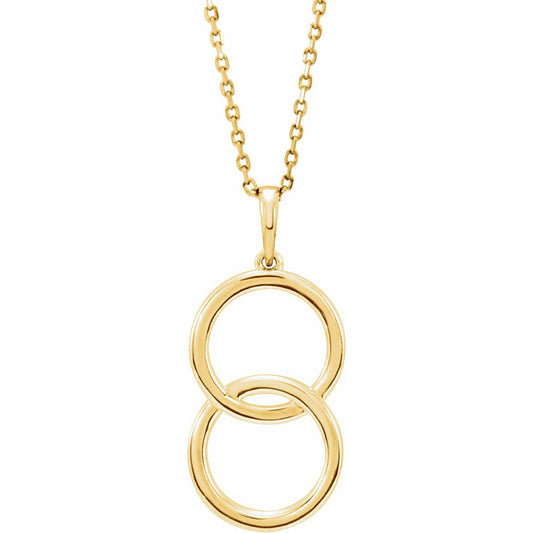 14K Yellow Interlocking Circle 18 Necklace