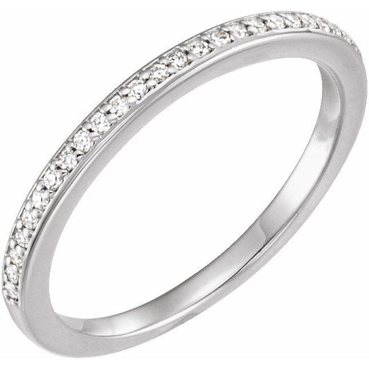 14K White 1/10 CTW Diamond Matching Band