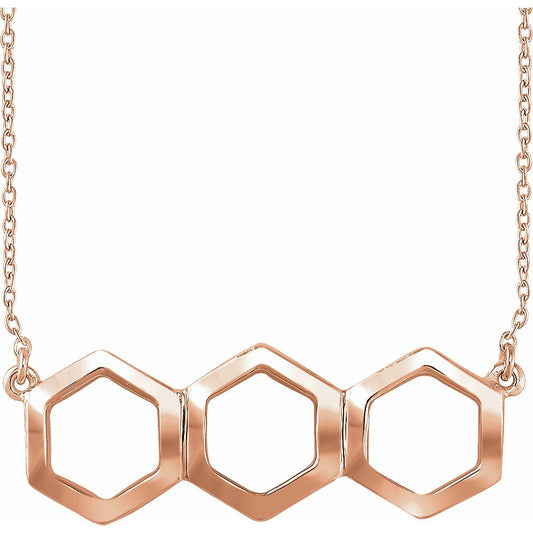 14K Rose Geometric 16-18 Necklace