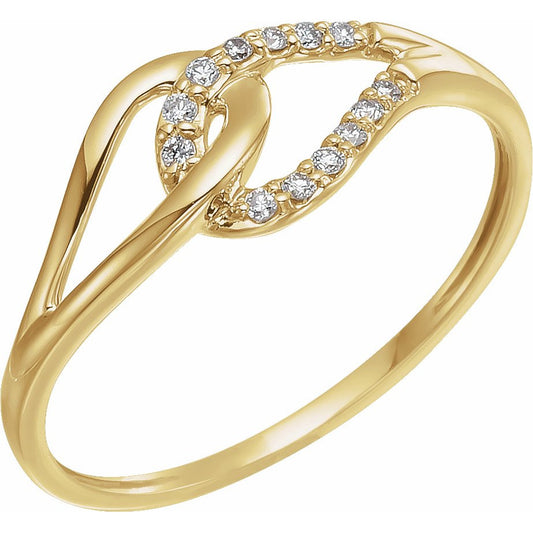 14K Yellow .08 CTW Diamond Ring