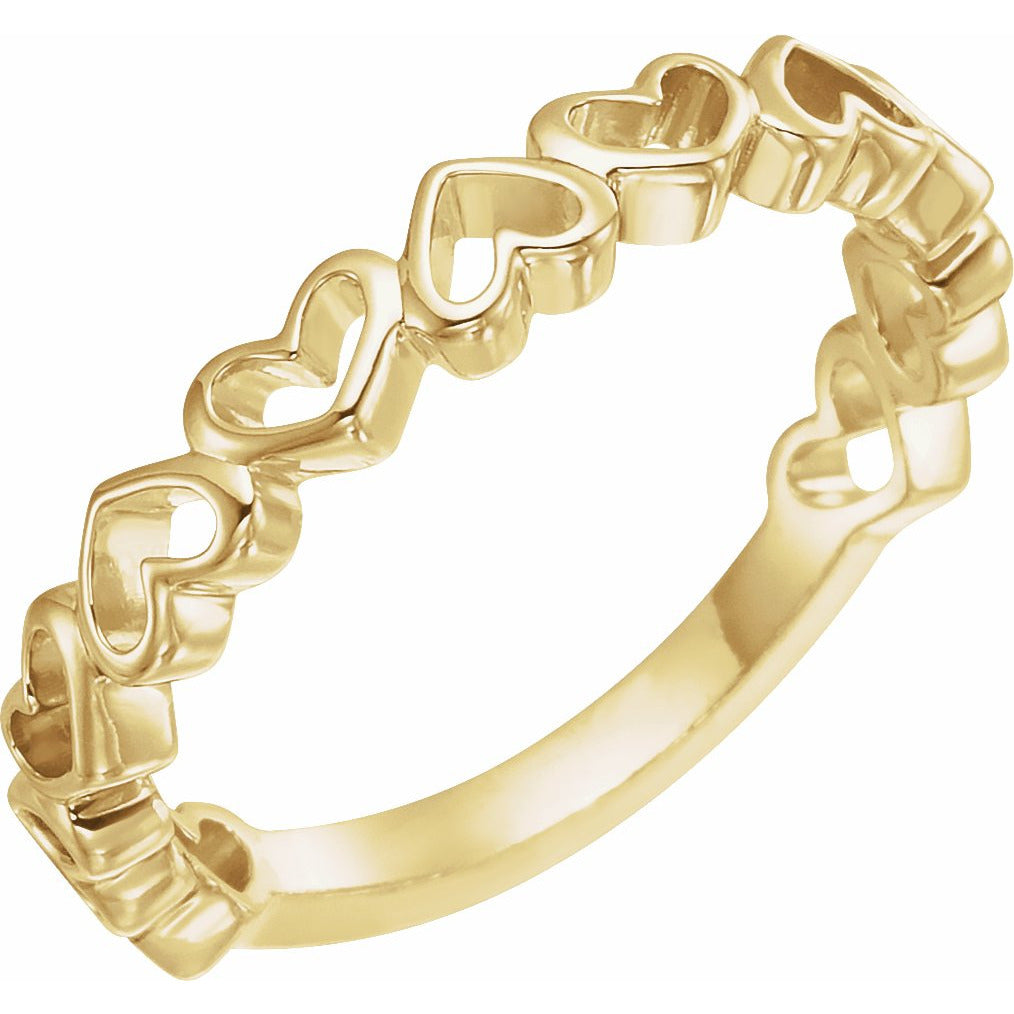 14K Yellow Heart Ring