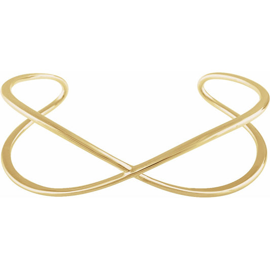 14K Yellow Criss-Cross Cuff 7 Bracelet