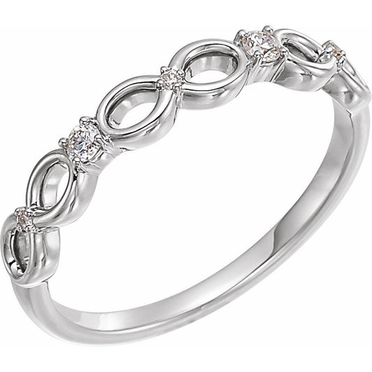 14K White .08 CTW Diamond Infinity-Inspired Ring