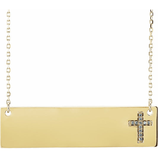 14K Yellow .03 CTW Diamond Cross 16-18 Necklace