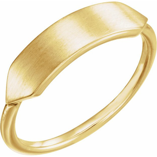 14K Yellow 19.7x5 mm Geometric Signet Ring