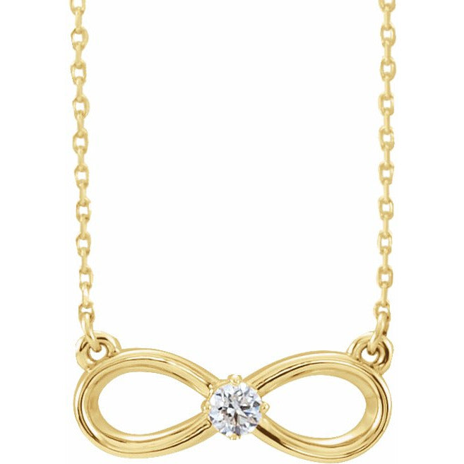 14K Yellow 1/10 CT Diamond Infinity-Inspired 16-18 Necklace