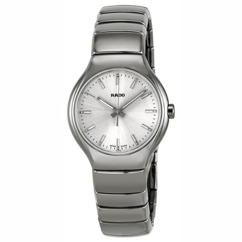 Rado True Silver Dial Platinum Tone Ceramic Watch