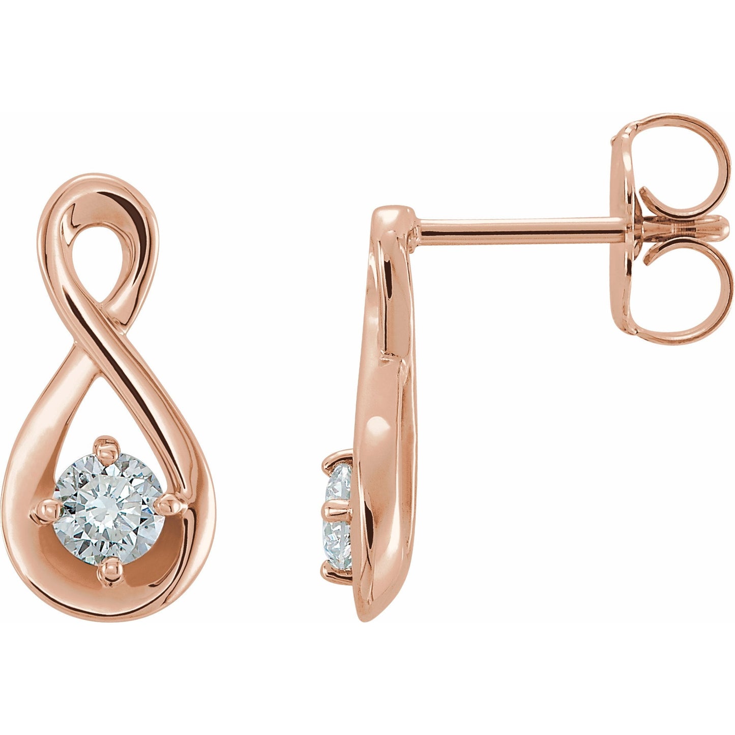 14K Rose 1/5 CTW Diamond Infinity-Inspired Earrings