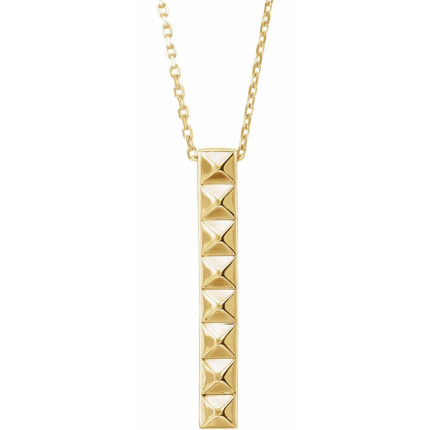14K Yellow Pyramid Bar 16-18 Necklace