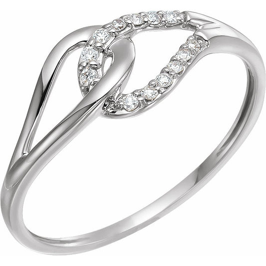 14K White .08 CTW Diamond Ring