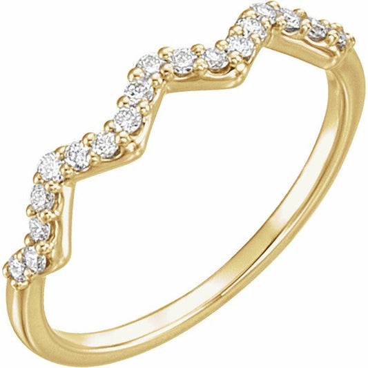 14K Yellow 1/5 CTW Diamond Stackable Ring