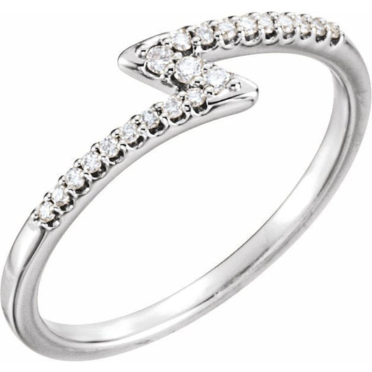 14K White 1/8 CTW Diamond Stackable Ring
