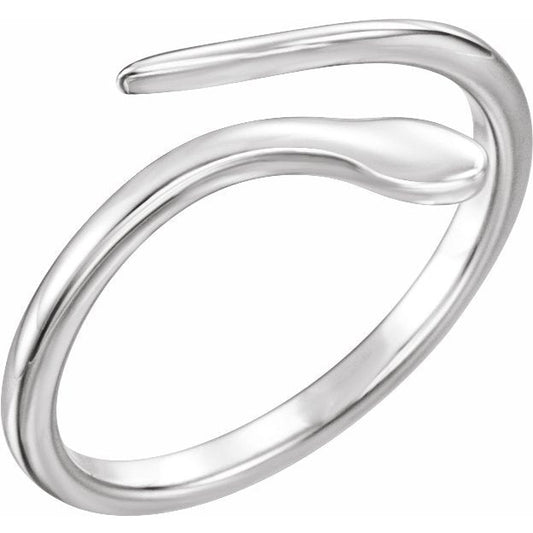 14K White Snake Ring
