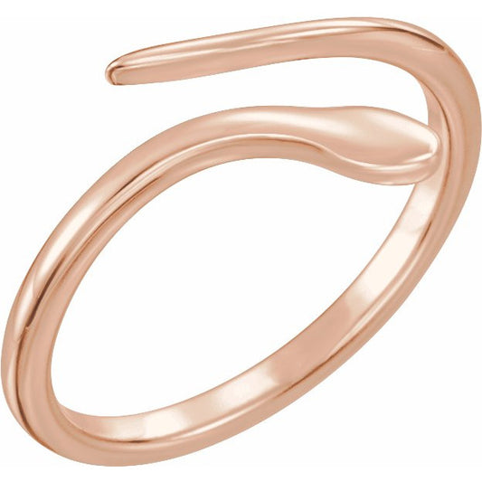 14K Rose Snake Ring