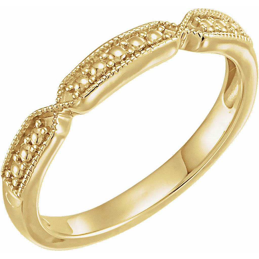 14K Yellow Stackable Bead Ring