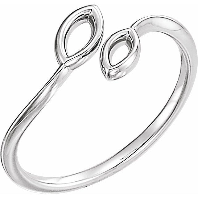 14K White Double Marquise Shape Ring