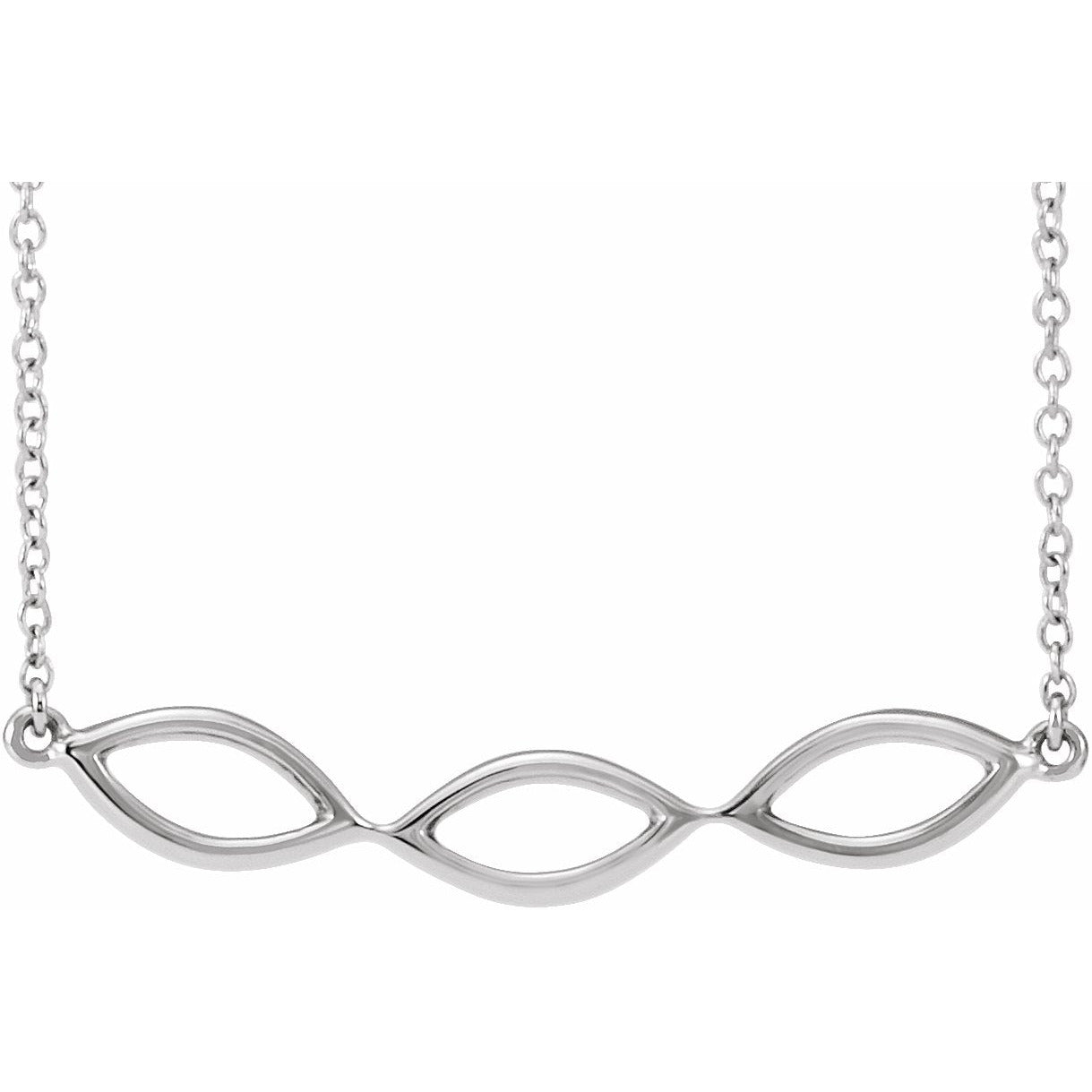 14K White Geometric 16-18 Necklace