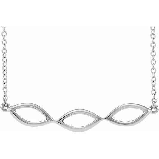 14K White Geometric 16-18 Necklace