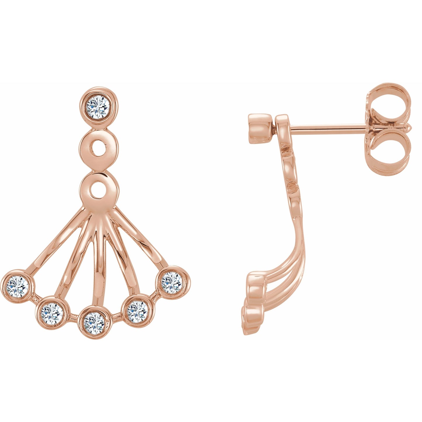 14K Rose 1/6 CTW Diamond Earrings