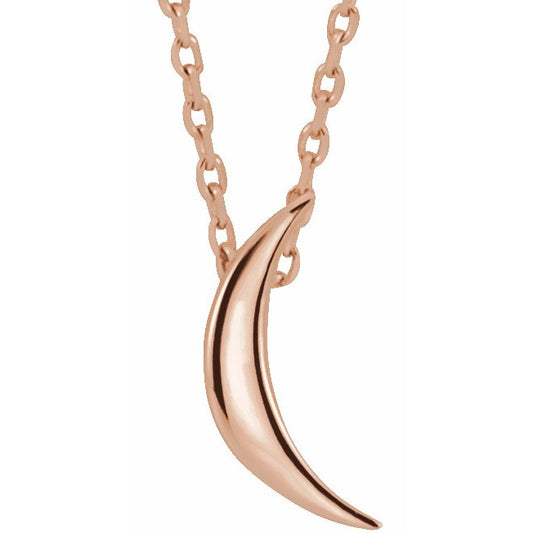 14K Rose Crescent 16-18 Necklace