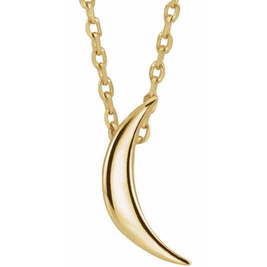 14K Yellow Crescent 16-18 Necklace