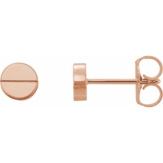 14K Rose Geometric Earrings