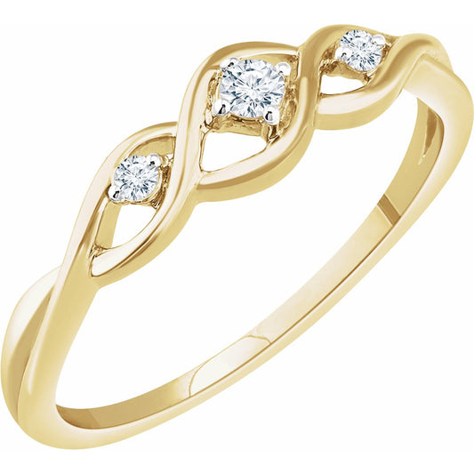 14K Yellow .08 CTW Diamond Freeform Ring