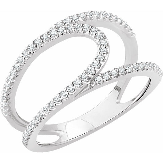 14K White 1/3 CTW Diamond Negative Space Ring