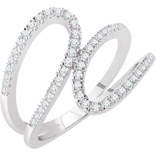 14K White 1/3 CTW Diamond Freeform Ring