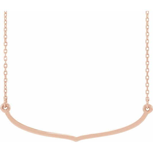 14K Rose Freeform Bar 16-18 Necklace