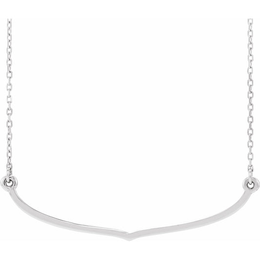 14K White Freeform Bar 16-18 Necklace
