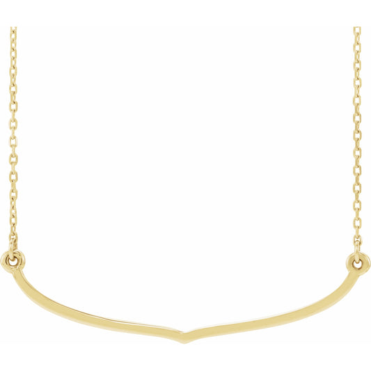 14K Yellow Freeform Bar 16-18 Necklace