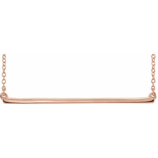 14K Rose Straight Bar 18 Necklace