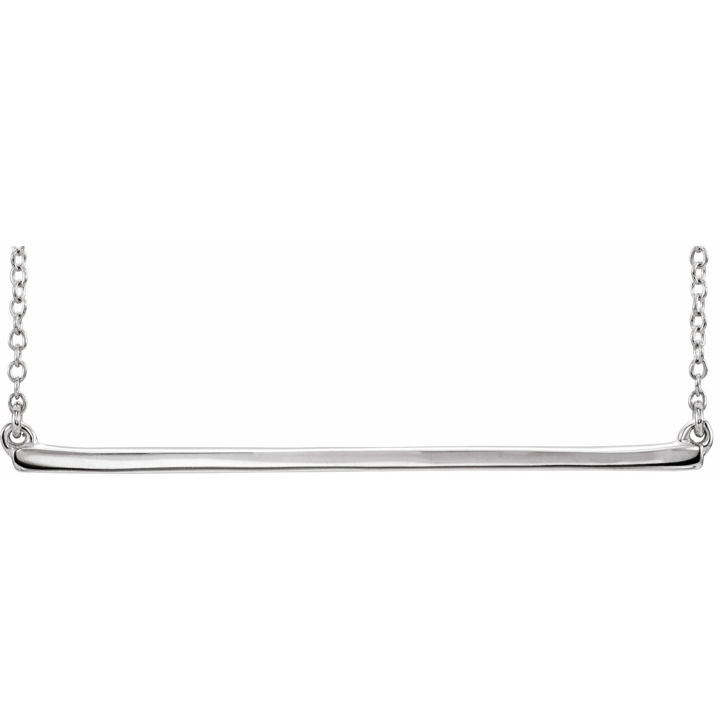 14K White Straight Bar 16-18 Necklace