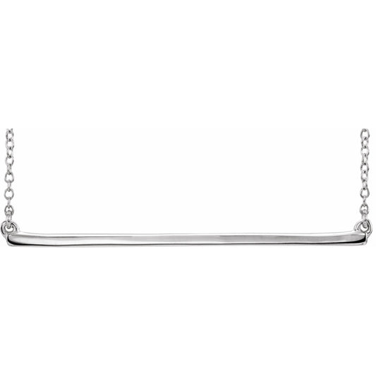 14K White Straight Bar 16-18 Necklace