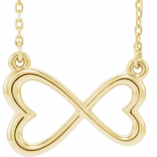 14K Yellow Infinity-Inspired Heart 16-18 Necklace