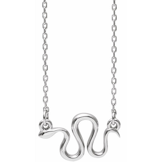 14K White Snake 16-18 Necklace