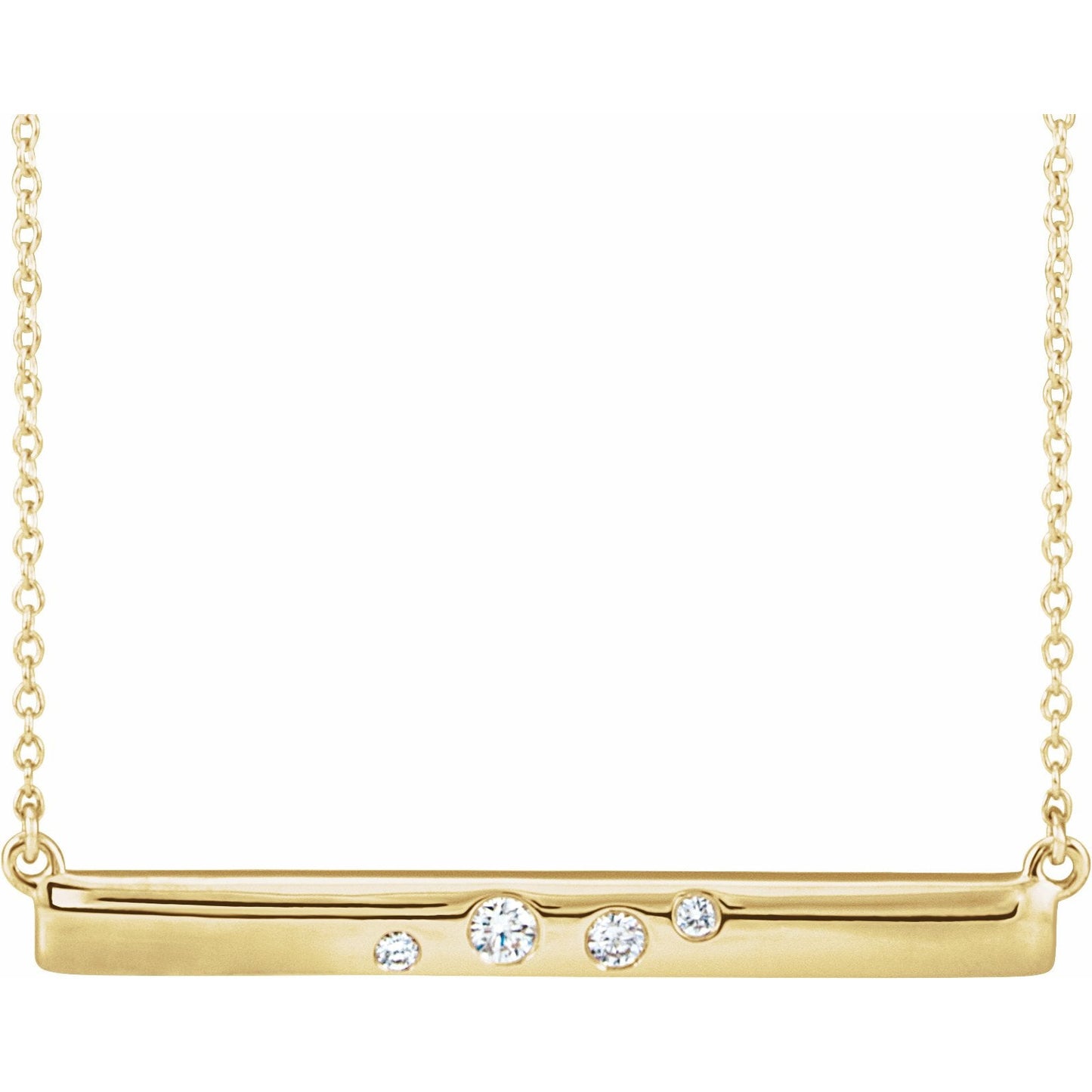 14K Yellow 1/10 CTW Diamond Bar 16-18 Necklace