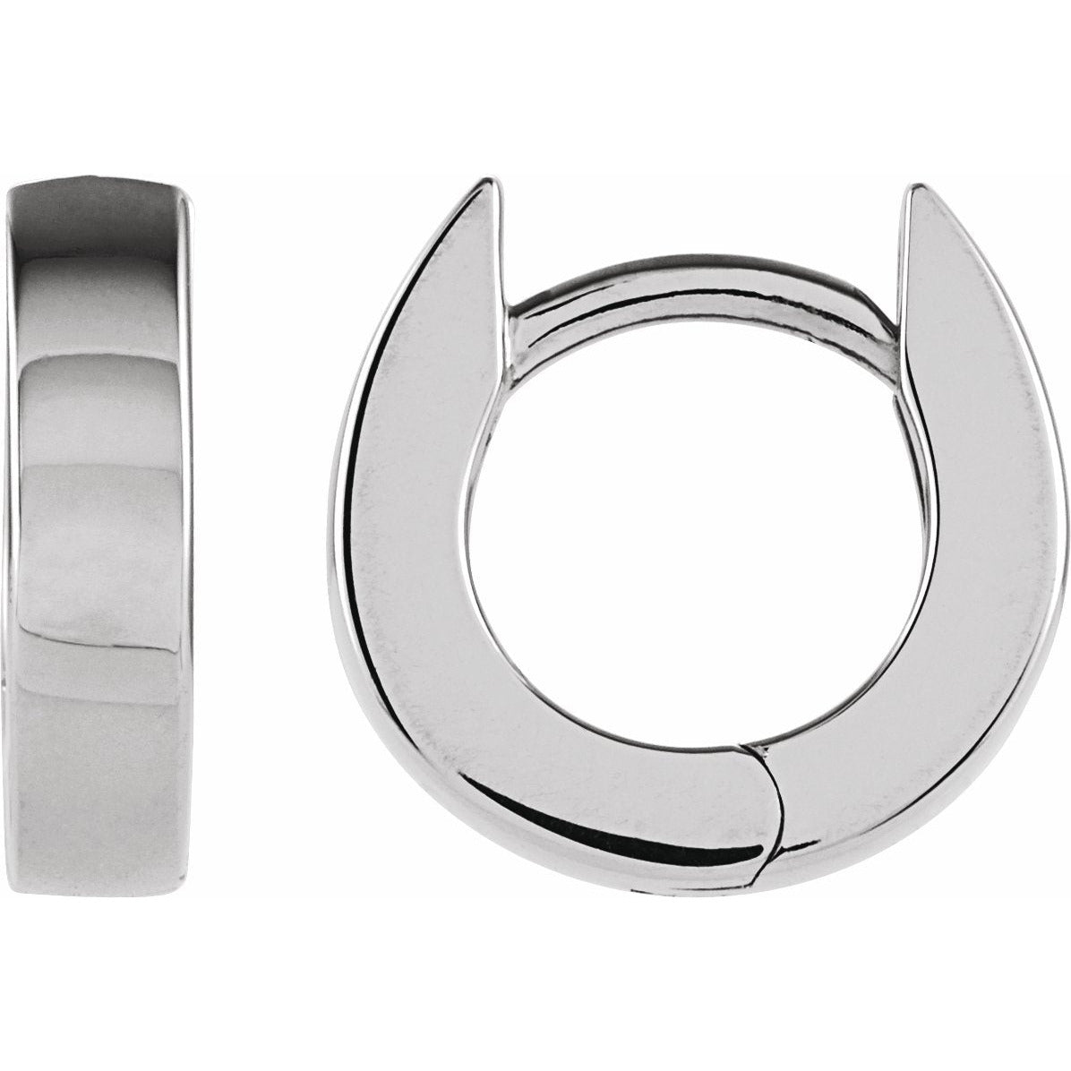 14K White 10.2x2.7 mm Huggies