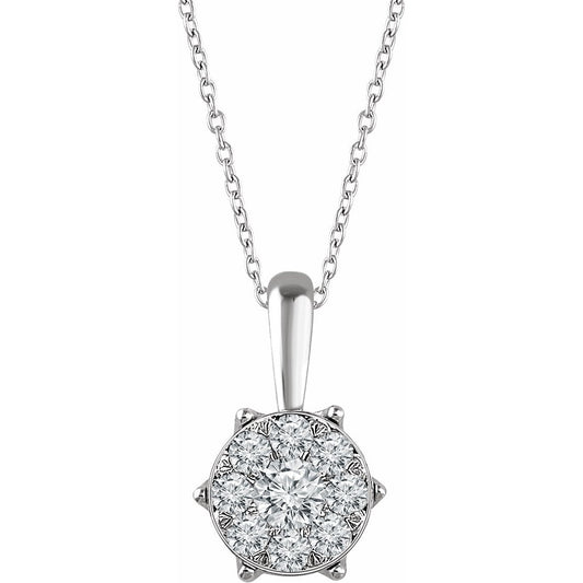 14K White 1/3 CTW Diamond 16-18 Necklace